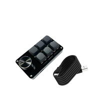 Teclado Mecánico Personalizado con Cable, Programable, con Macros, USB-C, Mini, 6 Teclas, Perilla Multimedia