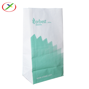 Bolsa de Papel Kraft Biodegradable Personalizada <span class=keywords><strong>Marrón</strong></span> y Blanca con Fondo Cuadrado para Mareos, con su Propio Logotipo - Product Image 5