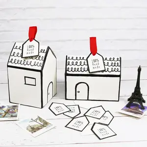 定制纸质创意屋形饼干盒设计便携式礼品可爱巧克力糖果包装盒