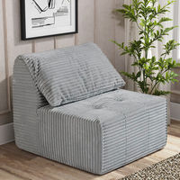 Modernes Einzel-Sofa Quadratisch Synthetischer Stoff Schaumstoffgefüllt Anpassbares Komprimiertes Sofa für Wohnzimmer