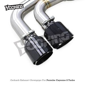Sistema di Scarico Catback OBM per <span class=keywords><strong>Porsche</strong></span> <span class=keywords><strong>Cayenne</strong></span> S <span class=keywords><strong>Turbo</strong></span> 2.9T, Downpipe ad Alto Flusso in SUS304, Silenziatore con Valvola Elettronica - Product Image 5