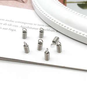 Thép không gỉ mùa xuân uốn <span class=keywords><strong>clasps</strong></span> Bạc Da dây kết thúc kết thúc Mũ kết nối cho DIY Vòng đeo tay vòng cổ đồ trang sức làm - Product Image 4