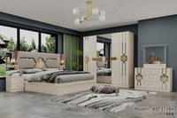 Ensembles de chambre à coucher complets turcs, lit king size, tête de lit simple et légère, cadre en bois, ensemble de meubles de chambre à coucher modernes et économiques