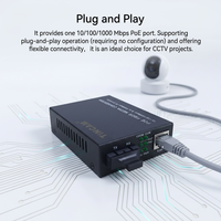 Convertisseur de média Gigabit TiNCAM 10/100/1000 Mbps 1 Port POE Switch SC SM, puissance totale 48W, portée 20km, IEEE802.3 AF/AT pour caméra IP CCTV