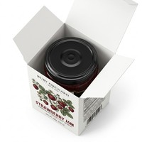 Caja Cuadrada Ecológica Personalizada con Laminado Mate y Cierre Tipo Tuck End para Envasado de Botellas de Mermelada de Frutas