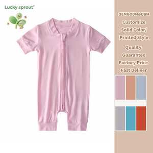 Tutina in bambù con pagliaccetto in bambù a manica corta personalizzata per bambini - Product Image 2