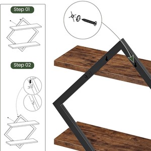 Estante de Almacenamiento de Pared en Forma de Diamante OY-AL de 60x70cm para Baño, Estantes Duraderos para Montar en Esquinas - Product Image 2