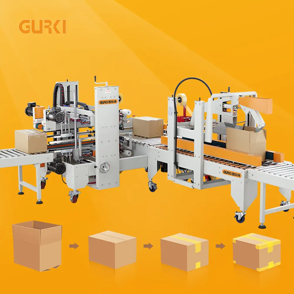 Easy To Operate Closed Box Folding Packaging Auto Corrugated Carton Box Packing Cartoning Machine Line