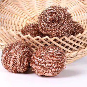 Brosse de nettoyage en acier inoxydable plaqué cuivre en forme de boule/brosse pliable - Product Image 4