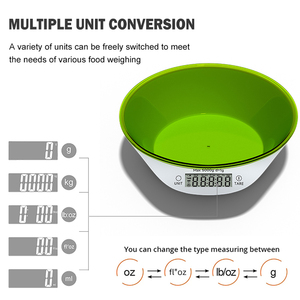 새로운 제품 LCD 디스플레이 ABS 플라스틱 디지털 가정용 식품 주방 저울 트레이 포함 - Product Image 2