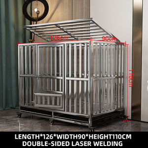 202/304 paslanmaz çelik ağır Metal köpek kafesi lüks kalın kalınlaşmış tepsi kafes plastik tepsi ile Modern tarzı kutu ambalaj - Product Image 2