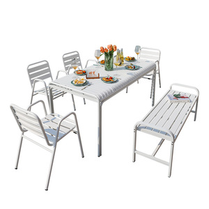 Ensemble de tables et chaises de jardin en alliage d'aluminium pour l'extérieur, combinaison de loisirs pour café, cour, terrasse, résistant à la pluie - Product Image 5