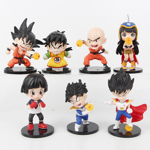 Collection japonaise très vendue, version Q, 7 pièces/ensemble, 8-10 cm, figurines en PVC Son Goku, Vegeta, Gohan, <span class=keywords><strong>Chichi</strong></span>, jouet d'anime - Product Image 1