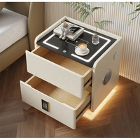 Table de Chevet Intelligente Moderne de Luxe en Bois Pliante avec Miroir et Recharge Sans Fil pour Appartement – Vente en Gros