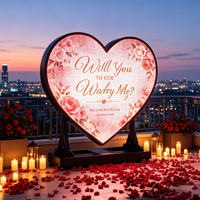 Pantalla LED en Forma de Corazón para Interiores/Exteriores, Letrero para Bodas, Fondo Romántico con Forma de Amor para Cabina de Fotos de Bodas y Decoración de Entrada