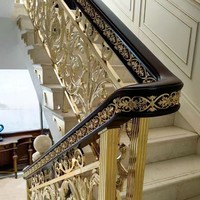 Vente en gros usine : Main courante moderne en tube d'aluminium sculpté, résistante à l'eau et au toucher poudré, pour escaliers de villa, KTV, hôtel et duplex