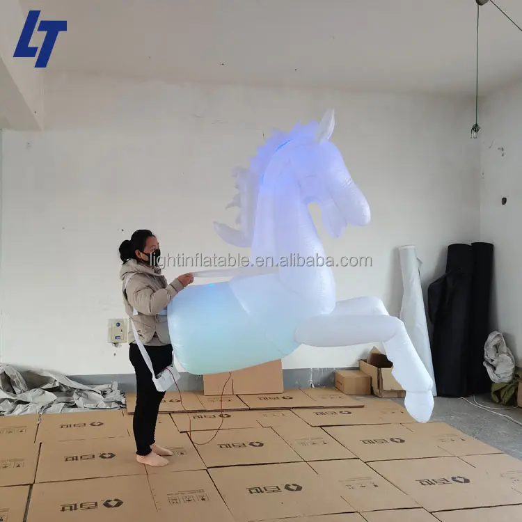 High quality led light customize giant rider wedding inflatable sexy horse costume