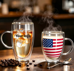 แก้วกาแฟสอ<span class=keywords><strong>ง</strong></span>ชั้นแบบใสพร้อมหูจับ ขนาด 80-450 มล. สำหรับลาเต้ เอสเพรสโซ ชา  (แบบสั่<span class=keywords><strong>ง</strong></span>ทำได้) - Product Image 6