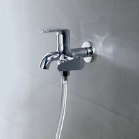 Robinet mural moderne en laiton et zinc pour extérieur, double robinet de salle de bain multifonction, un entrée deux sorties, robinet pour lave-linge, robinet à bec