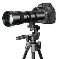 Téléobjectif 420-800mm, Objectif EF + Bague T pour Canon, Super Longue Portée pour Rebel T8i T7i T7 T6 T6s T6i 1D 5D 6D 90D 80D 77D