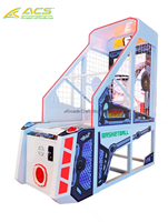 Machine de jeu de basket-ball d'arcade pour enfants ACS, à monnayeur, tir au rebond, utilisation intérieure, en métal, personnalisable, en bois, version anglaise