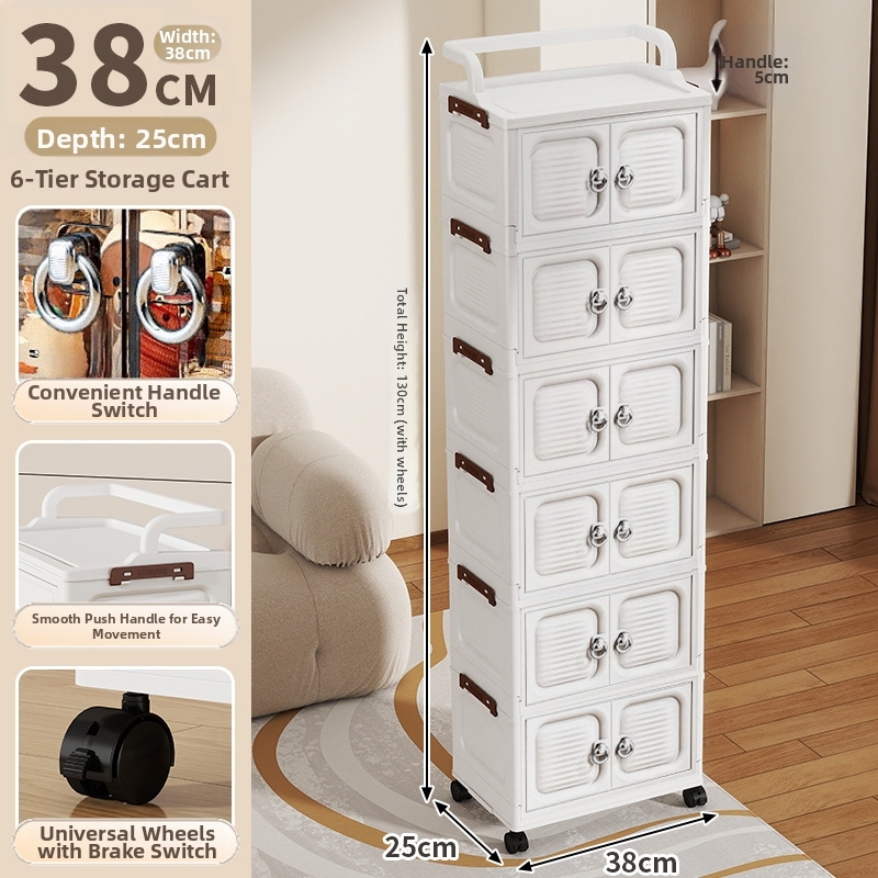38cm round handle folding cart-solid white
