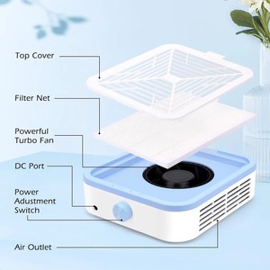 Potente extractor de polvo de uñas metálico de 120W, aspirador eléctrico, máquina recolectora de polvo para uñas acrílicas, bajo nivel de ruido HK - Product Image 3