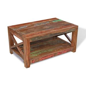 COFFEE TABLE WITH BOTTOM <b>SHELF</b> <b>Rustic</b> Reclaimed <b>Wood</b> Coffee Table Handmade Antique Style Living Room Furniture - Product Image 4