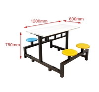 Ensemble de mobilier de salle à manger moderne pour hôtel, café, restaurant avec table, chaise, snack-bar - 4/6/8 places, cadre en métal durable