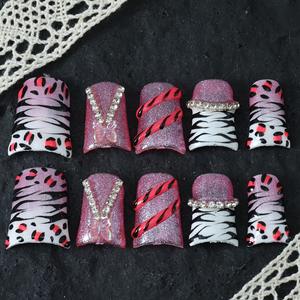 Venta al por mayor 10 piezas Premium Hello Kitty pato forma de pico <span class=keywords><strong>uñas</strong></span> <span class=keywords><strong>postizas</strong></span> hechas a mano acrílico prensa en las <span class=keywords><strong>uñas</strong></span> - Product Image 4