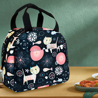 Sac isotherme pour le déjeuner, sac à lunch portable personnalisé de petite taille, entièrement imprimé, en polyester durable avec doublure en aluminium