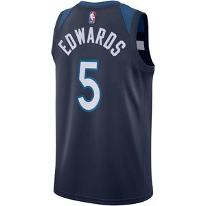 Maillot de basket-ball Minnesota Timberwolves pour enfants et jeunes, édition Navy Icon Swingman, 5 Edwards, vêtements de basket-ball anti-humidité - Product Image 3
