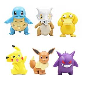 6pcs/set Anime Pokemoned cute Action Figure PVC Model Toy ornaments doll for kid gifts