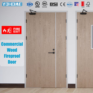 Puerta Cortafuego Certificada EN BS CE, Puerta <span class=keywords><strong>de</strong></span> Seguridad Comercial Española Contra Incendios FD30 FD60 FD90, Puertas Modernas <span class=keywords><strong>de</strong></span> Madera Resistentes al Fuego para Oficina - Product Image 3