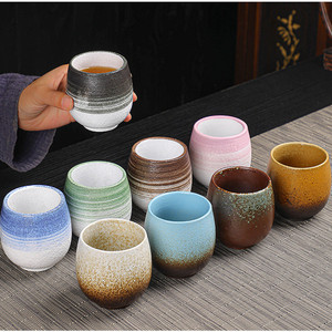 Qualità Mini smalto dipinto a mano tazza in ceramica rosa retrò 150ml giapponese tazze da tè fatte a mano tazza di <span class=keywords><strong>caffè</strong></span> in ceramica <span class=keywords><strong>senza</strong></span> manico - Product Image 6