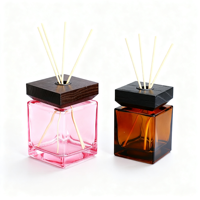 Bouteille diffuseur de parfum en verre ambré personnalisée de 100 ml, 150 ml, 200 ml, bouteille d'aromathérapie, diffuseur d'huile pour la pièce avec bouchon