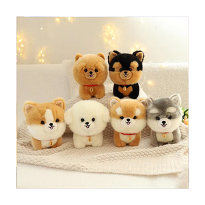 CustomPlushMaker Vente en gros de jouets en peluche chiot de 20 cm, poupées Husky et Corgi en tissu, et poupées en peluche animaux de simulation - Product Image 1
