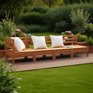 Conjunto de Muebles de Jardín Modulares de Madera de Pino Macizo para Cuatro Personas, Color Marrón Encerado - Product Image 2