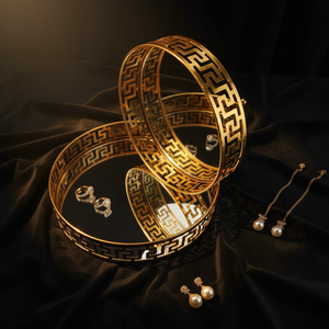 طقم صينية تقديم دائرية إسلامية من الحديد 651070، 2 طبق، زينة عيد مبارك ورمضان، مستلزمات الحفلات من بارتي ميكر - Product Image 3