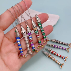 CH-LAP1616 Offre Spéciale Émail Poisson Pendentif Coloré Poisson Os Émail Charmes Argent Plaqué <span class=keywords><strong>Koi</strong></span> Poisson Accessoire En Gros Bijoux - Product Image 6