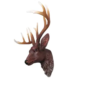 Tùy chỉnh trang trí nội thất nhựa tường động vật đầu điêu khắc polyresin Deer Head cho tường trang trí