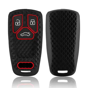 Porte-clés en silicone pour clés de voiture, étui de protection pour clés <span class=keywords><strong>Audi</strong></span> Q5 Q7 <span class=keywords><strong>TT</strong></span> A4 B9 A5 A6 8S 8W 4M S4 S5 S7 TTS TFSI <span class=keywords><strong>RS</strong></span> - Product Image 1