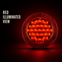 Nouvelle lampe de remorque ronde de 4 pouces à 24 LED, feu arrière 12V, feu stop, clignotant, feu de recul, feu arrière SAE DOT IP67