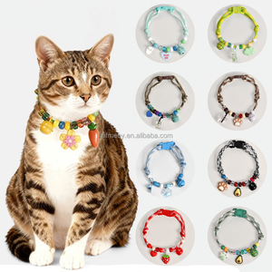 Collier de sécurité détachable pour chat avec clochette, collier perlé coloré et mignon pour chatons et chiots - Product Image 1
