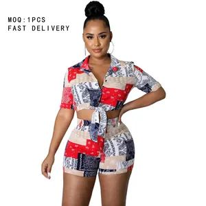 Hot sale fashion 2 piece set casual womens two piece set short sleeve high quality two piece set women clothing 2022