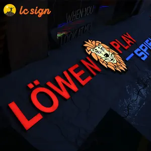 Personalizado 3D frontlit acrílico LEVOU carta de design de logotipo e todos os gráficos
