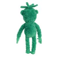 Marionnette à main verte en fourrure avec bouche mobile, marionnette ventrilque intégrale, jouet en peluche pour spectacle enfantin