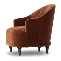 Fauteuil individuel moderne de luxe en velours marron rouille, capitonné, design, pour salon, hall d'hôtel, club, mobilier de salon