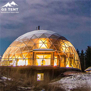 Tende da esterno diametro 6m Hotel Dome House Glamping <span class=keywords><strong>Dom</strong></span> geodetico con copertura del tetto in PVC per il campeggio - Product Image 3