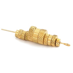 Cuentas espaciadoras redondas texturizadas |   Cuentas Sueltas Planas de Acero Inoxidable Chapadas en Oro PVD de 18K para la Fabricación de Joyería DIY - Product Image 3